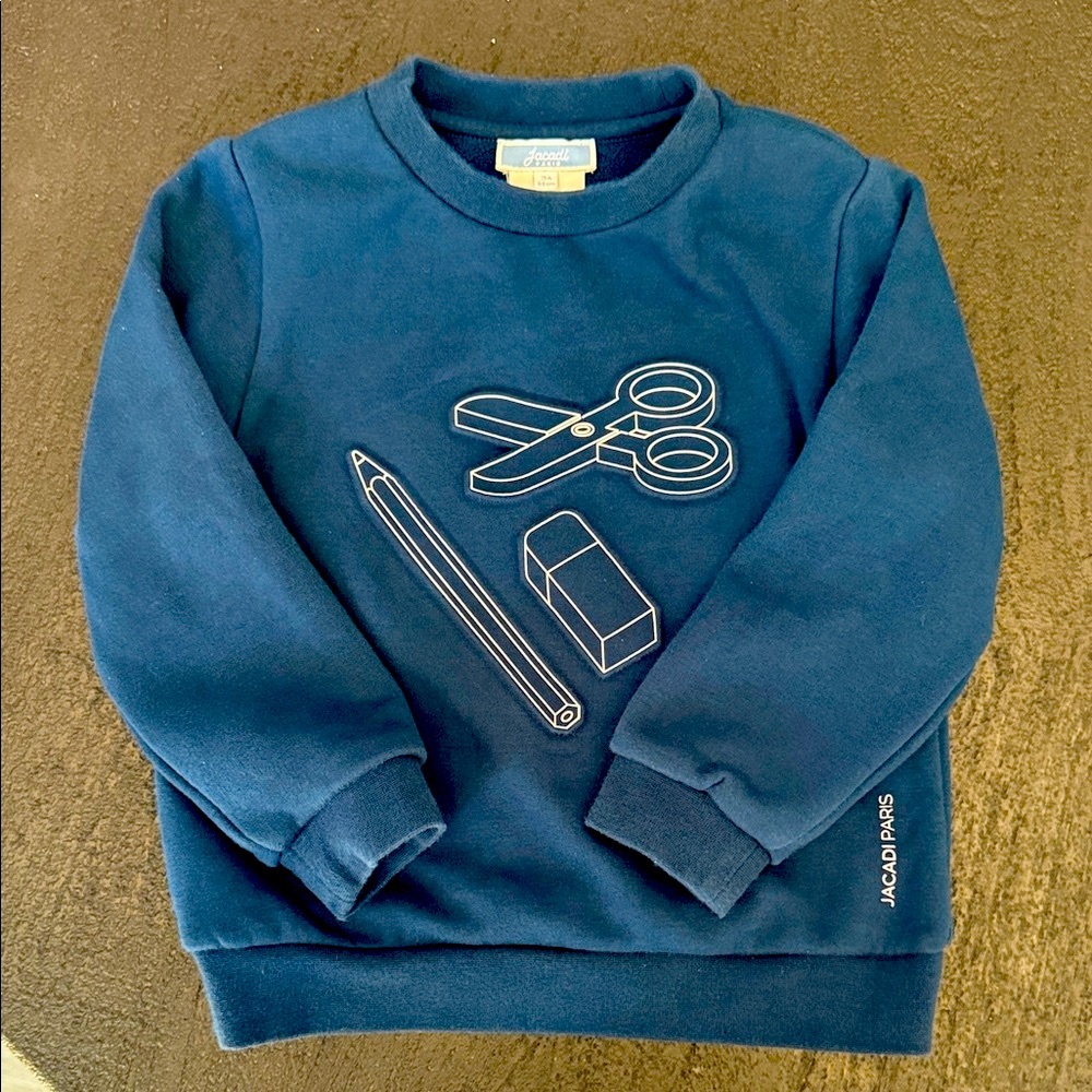 Jacadi Paris Navy Sweatshirt with Fun Print